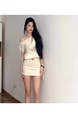 French Style Off-Shoulder White Dress Women's Summer 2025 New Popular Elegant Sweet and Spicy Hip Skirt - IVORY WHITE