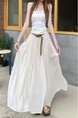 Real Shot of Summer Retro Cotton and Linen Long Skirt for Women - WHITE