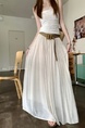Real Shot of Summer Retro Cotton and Linen Long Skirt for Women - WHITE