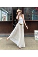 Real Shot of Summer Retro Cotton and Linen Long Skirt for Women - WHITE