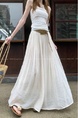 Real Shot of Summer Retro Cotton and Linen Long Skirt for Women - WHITE