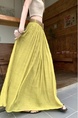 Real Shot of Summer Retro Cotton and Linen Long Skirt for Women - OLIVE GREEN