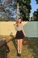 2025 High Waist Slim Anti-Exposure Black Bud Skirt Female Korean Version of All-Match A-Line Umbrella Skirt