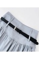 2025 Summer New High Waist Anti-Exposure Light Blue A-Line Skirt Female Korean Version of All-Match Puffy Short Skirt with Belt
