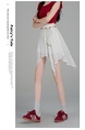 Design Sense Ice Silk Cotton Linen Irregular White Skirt Women's New Style All-Match Slim Short Skirt Hip Cover Casual Skirt with Belt