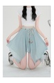 Design Sense Ice Silk Cotton Linen Irregular Light Blue Skirt Women's New Style All-Match Slim Short Skirt Hip Cover Casual Skirt with Belt