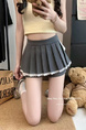 Dark Gray Lace Patchwork Skirt for Women in Spring, College Style, A-Line Pleated Skirt, Small Size, Slimming Skirt Pants