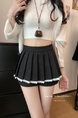 Black Lace Patchwork Skirt for Women in Spring, College Style, A-Line Pleated Skirt, Small Size, Slimming Skirt Pants