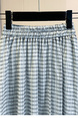 Light Blue Plus Size Women's Fashionable Retro Versatile Loose Slimming Hip-Covering Irregular Plaid Skirt