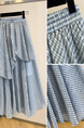 Light Blue Plus Size Women's Fashionable Retro Versatile Loose Slimming Hip-Covering Irregular Plaid Skirt