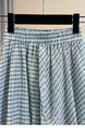 Light Blue Plus Size Women's Fashionable Retro Versatile Loose Slimming Hip-Covering Irregular Plaid Skirt