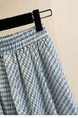 Light Blue Plus Size Women's Fashionable Retro Versatile Loose Slimming Hip-Covering Irregular Plaid Skirt
