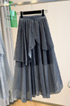 Navy Blue Plus Size Women's Fashionable Retro Versatile Loose Slimming Hip-Covering Irregular Plaid Skirt