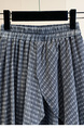 Navy Blue Plus Size Women's Fashionable Retro Versatile Loose Slimming Hip-Covering Irregular Plaid Skirt