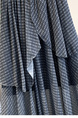 Navy Blue Plus Size Women's Fashionable Retro Versatile Loose Slimming Hip-Covering Irregular Plaid Skirt