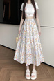 Pastel Floral A-Line Mid-Length Skirt for Women - 2025 Summer Collection