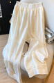 2025 Summer New Style Cream Hook Flower Hollow Straight Casual Pants for Women - Lazy Style Lace Splicing Korean Version of All-Match Wide-Leg Pants