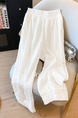 2025 Summer New Style Ivory Hook Flower Hollow Straight Casual Pants for Women - Lazy Style Lace Splicing Korean Version of All-Match Wide-Leg Pants