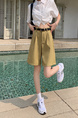 Real Shot New Korean Style Internet Hot Fifth Pants Neutral Suit Shorts Casual Straight-Leg Middle Pants Women with Belt - Khaki