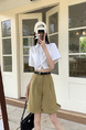Real Shot New Korean Style Internet Hot Fifth Pants Neutral Suit Shorts Casual Straight-Leg Middle Pants Women with Belt - Khaki