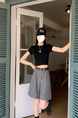 Real Shot New Korean Style Internet Hot Fifth Pants Neutral Suit Shorts Casual Straight-Leg Middle Pants Women with Belt - Gray