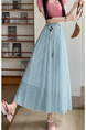 Real Shot Spot Skirt Women's Summer New Style Ruffled Cake Skirt Long High Waist Umbrella Skirt Fairy Mid-Length Skirt - LIGHT BLUE
