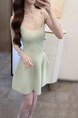 Semi-Sweet Waltz Ice Linen Sling Dress Women's Summer New Inner Wear Sleeveless Skirt Outer Wear - Light Mint Green