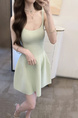 Semi-Sweet Waltz Ice Linen Sling Dress Women's Summer New Inner Wear Sleeveless Skirt Outer Wear - Light Mint Green