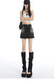Real Shot of Retro Washed Black High Waist Slim Denim Skirt for Women - All-Match Elastic Slim Fit High A-Line Hip Skirt