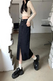 2025 Spring and Summer New Black Denim Skirt Design Split Sheath Dress - Women's High Waist A-Line Denim Skirt