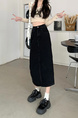 2025 Spring and Summer New Black Denim Skirt Design Split Sheath Dress - Women's High Waist A-Line Denim Skirt