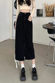 2025 Spring and Summer New Black Denim Skirt Design Split Sheath Dress - Women's High Waist A-Line Denim Skirt