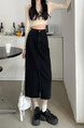 2025 Spring and Summer New Black Denim Skirt Design Split Sheath Dress - Women's High Waist A-Line Denim Skirt