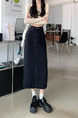 2025 Spring and Summer New Black Denim Skirt Design Split Sheath Dress - Women's High Waist A-Line Denim Skirt