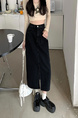 2025 Spring and Summer New Black Denim Skirt Design Split Sheath Dress - Women's High Waist A-Line Denim Skirt