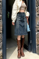 Real Shot Plus Size Women's American Worn Looking Washed-Out Dark Blue Denim Skirt Women's High Street Loose Wide Leg Design Mid Skirt