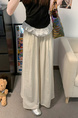 Real Shot Cost-Effective Cotton and Linen Temperament Dopamine Wide-Leg Pants for Women Summer Slimming Loose Big Hem Pleated Pantskirt in Cream