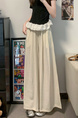 Real Shot Cost-Effective Cotton and Linen Temperament Dopamine Wide-Leg Pants for Women Summer Slimming Loose Big Hem Pleated Pantskirt in Cream