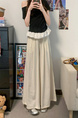 Real Shot Cost-Effective Cotton and Linen Temperament Dopamine Wide-Leg Pants for Women Summer Slimming Loose Big Hem Pleated Pantskirt in Cream