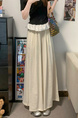 Real Shot Cost-Effective Cotton and Linen Temperament Dopamine Wide-Leg Pants for Women Summer Slimming Loose Big Hem Pleated Pantskirt in Cream