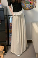 Real Shot Cost-Effective Cotton and Linen Temperament Dopamine Wide-Leg Pants for Women Summer Slimming Loose Big Hem Pleated Pantskirt in Cream