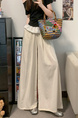 Real Shot Cost-Effective Cotton and Linen Temperament Dopamine Wide-Leg Pants for Women Summer Slimming Loose Big Hem Pleated Pantskirt in Cream