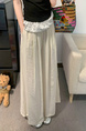 Real Shot Cost-Effective Cotton and Linen Temperament Dopamine Wide-Leg Pants for Women Summer Slimming Loose Big Hem Pleated Pantskirt in Cream