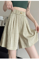 Real Shot Textured Ice Silk Cotton and Linen Shorts for Women 2025 Summer Thin Slim High Waist Casual Loose Shorts in Beige