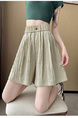 Real Shot Textured Ice Silk Cotton and Linen Shorts for Women 2025 Summer Thin Slim High Waist Casual Loose Shorts in Beige