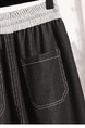 Summer Lyocell Tencel Thin Denim Wide-Leg Pants for Women 2025 Sports Cool Drape Straight Pants Banana Pants in BLACK