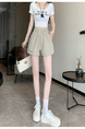 Real Shot Ice Silk Quick-Drying Sports Shorts for Women in LIGHT BEIGE