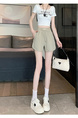 Real Shot Ice Silk Quick-Drying Sports Shorts for Women in LIGHT BEIGE