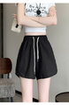 Real Shot Ice Silk Quick-Drying Sports Shorts for Women in BLACK