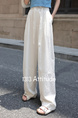 Refreshing and Not Stuffy! Thin Draped Casual Pants Elastic High-Waisted Trousers Women's Summer Wide Leg Trousers in IVORY